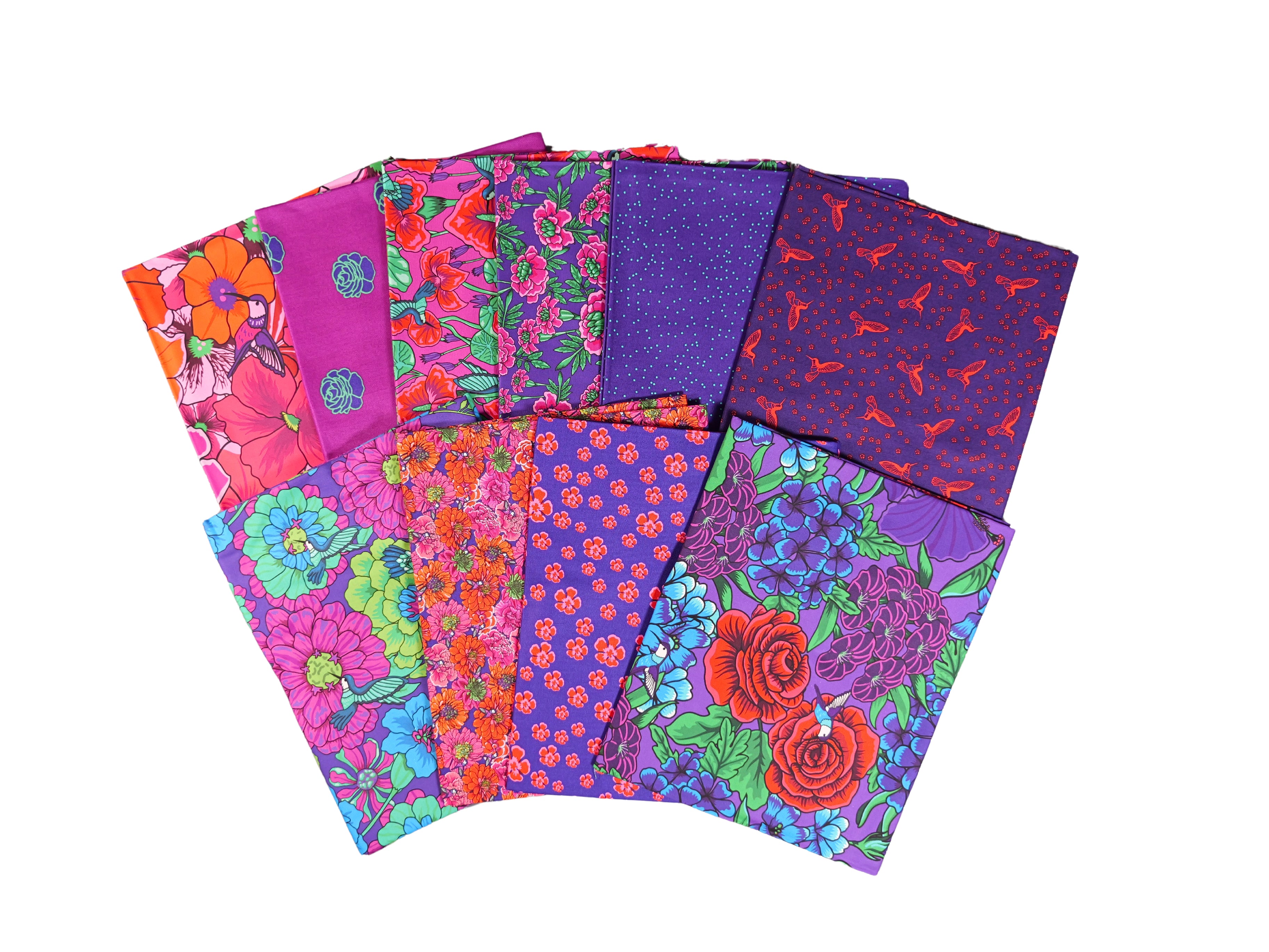 Botanic Blast | 1-Yard Bundle Purple by Sew Yeah Quilting for Riley Blake | 10 pcs