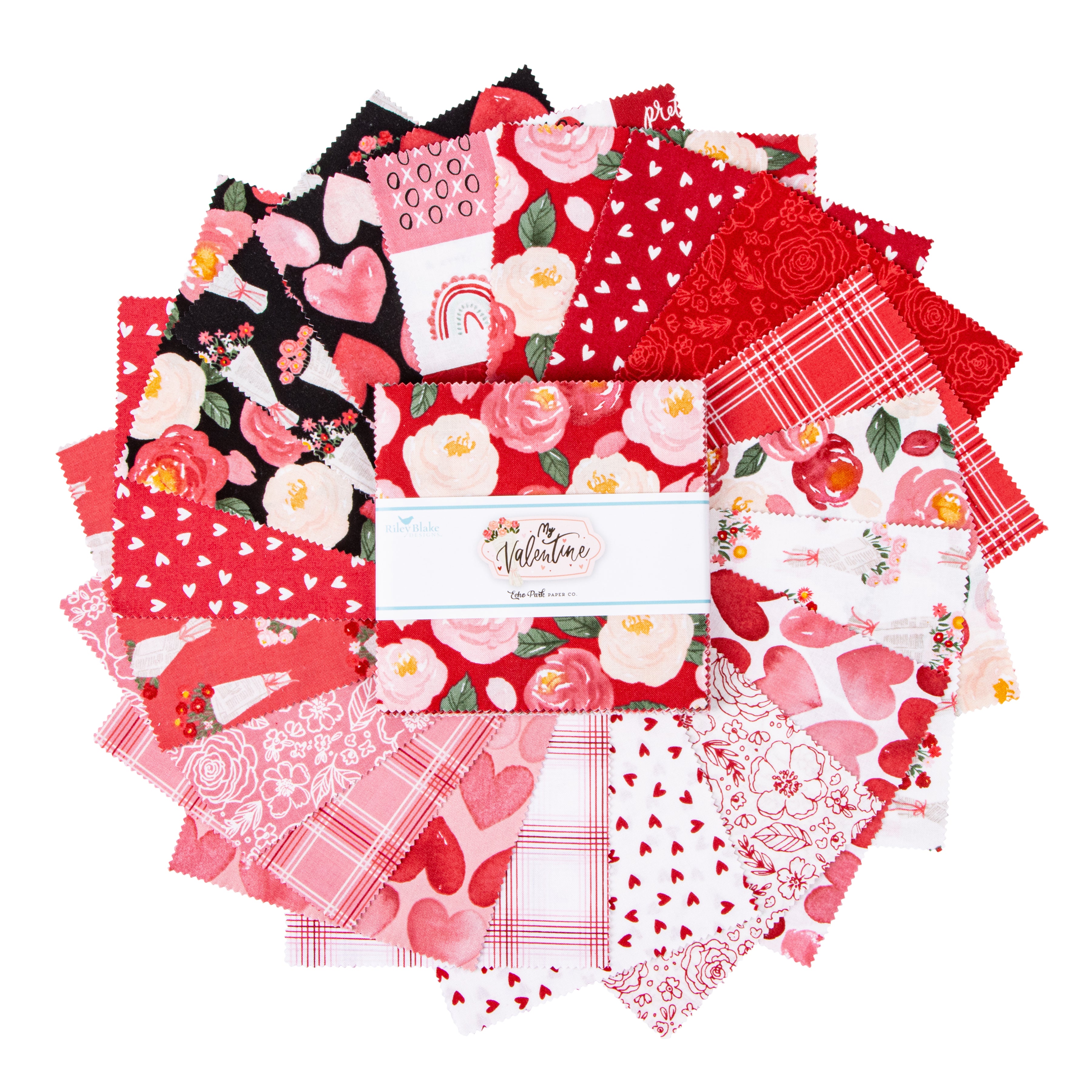 My Valentine | 5" Charm Pack by Echo Park Paper Co. for Riley Blake | 42 pcs