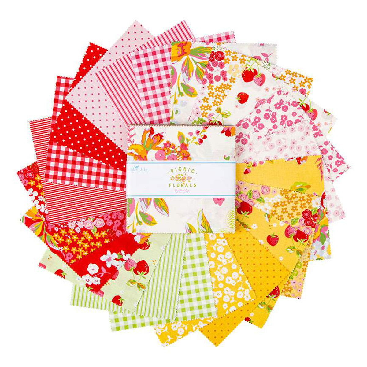 Picnic Florals - 5 inch Charm Pack by My Mind's Eye for Riley Blake (42pcs)
