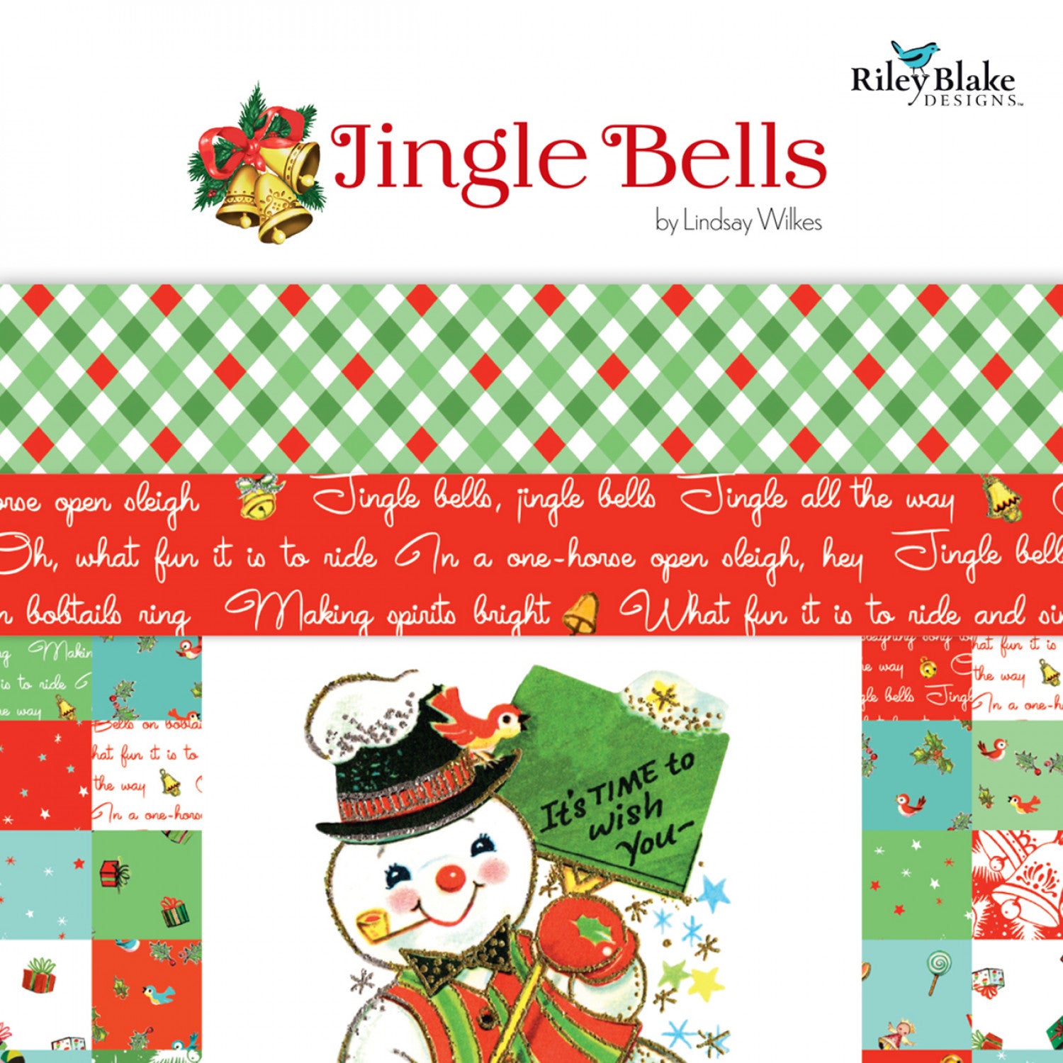 Jingle Bells | Toys Aqua by Lindsay Wilkes for Riley Blake | C14833-AQUA