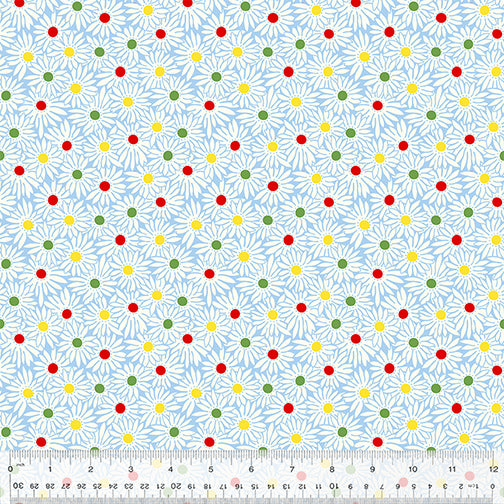 Garden Party | Blue Pop Daisy by Whistler Studios for Windham Fabrics | 53977-4