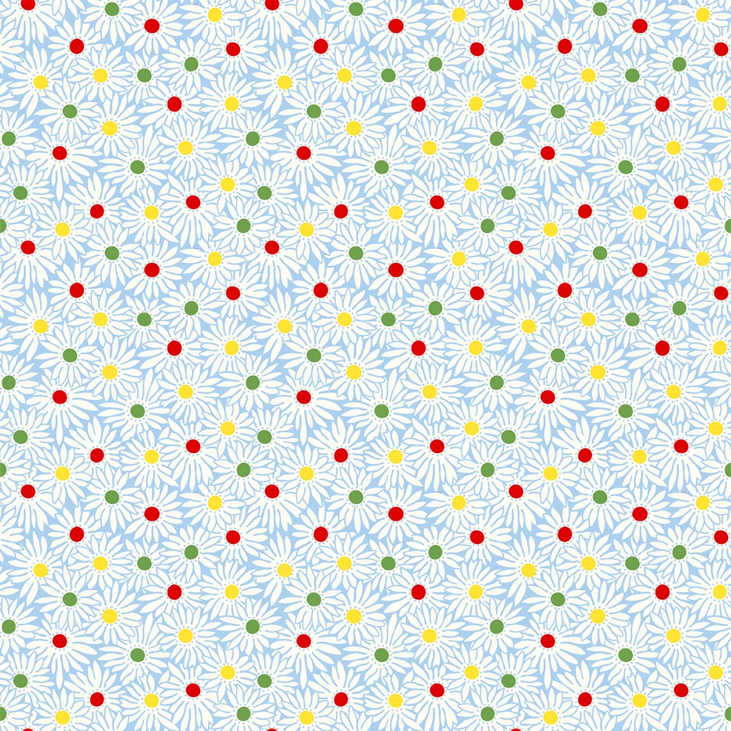 Garden Party | Blue Pop Daisy by Whistler Studios for Windham Fabrics | 53977-4