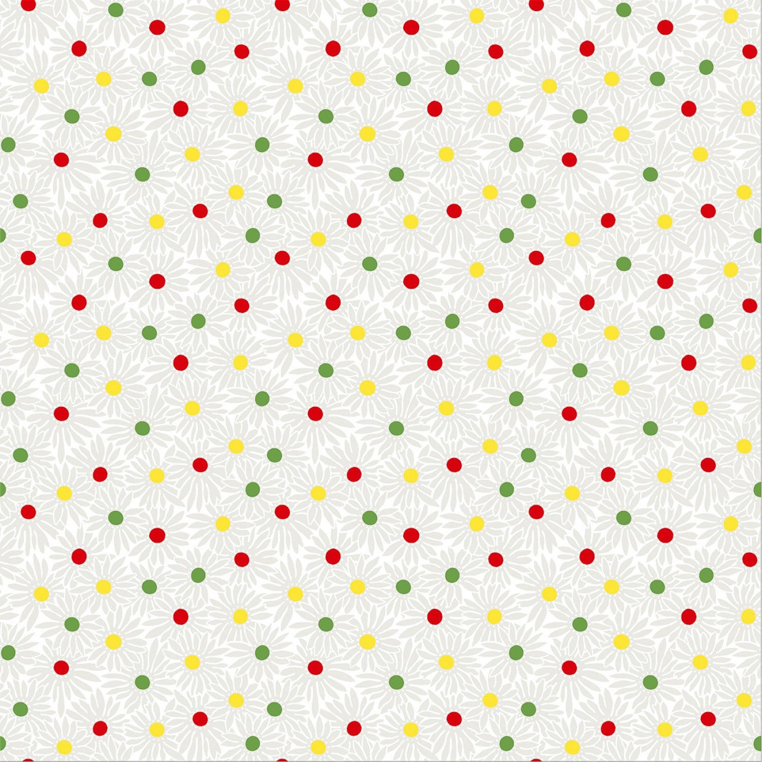 Garden Party | White on White Pop Daisy by Whistler Studios for Windham Fabrics | 53977-5