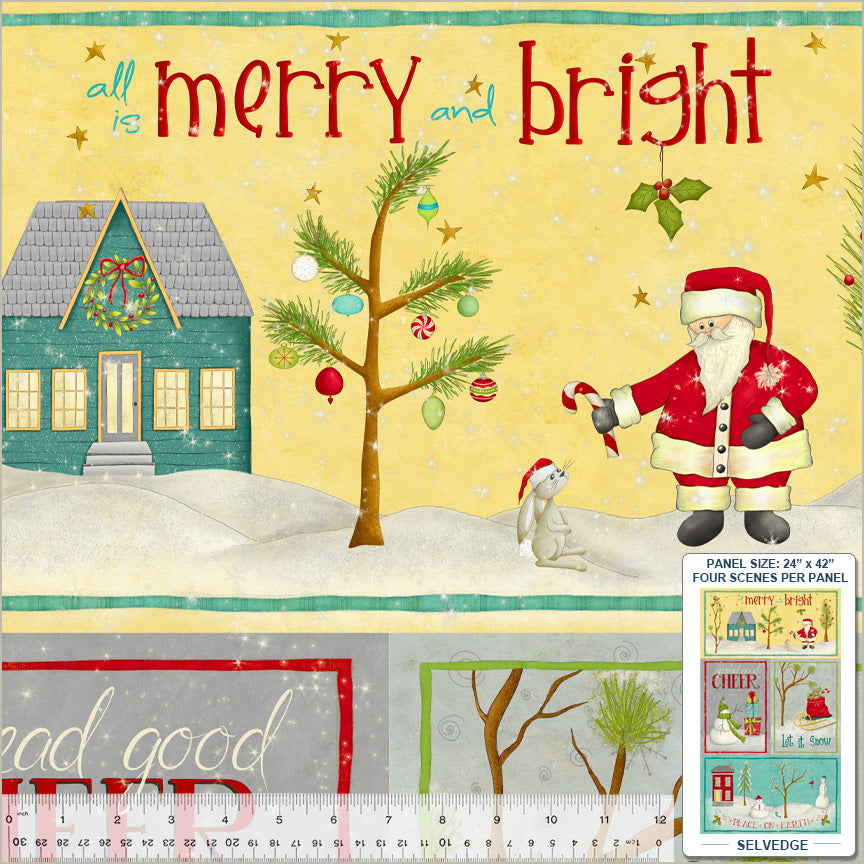 A Very Terri Christmas | Merry & Bright 24" Panel by Terri Degenkolb for Windham Fabrics | 54099DP-1