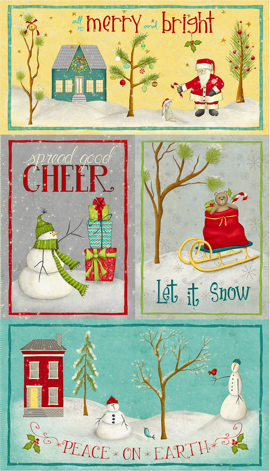 A Very Terri Christmas | Merry & Bright 24" Panel by Terri Degenkolb for Windham Fabrics | 54099DP-1