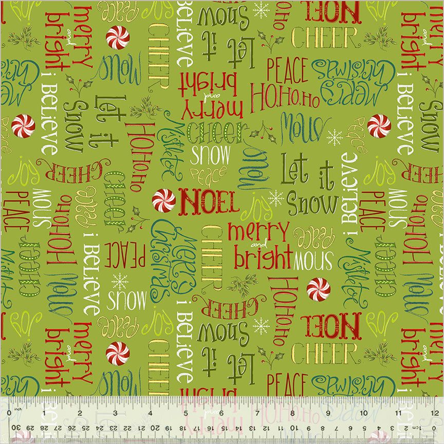 A Very Terri Christmas | Season's Greetings - Mistletoe by Terri Degenkolb for Windham Fabrics | 54103-6