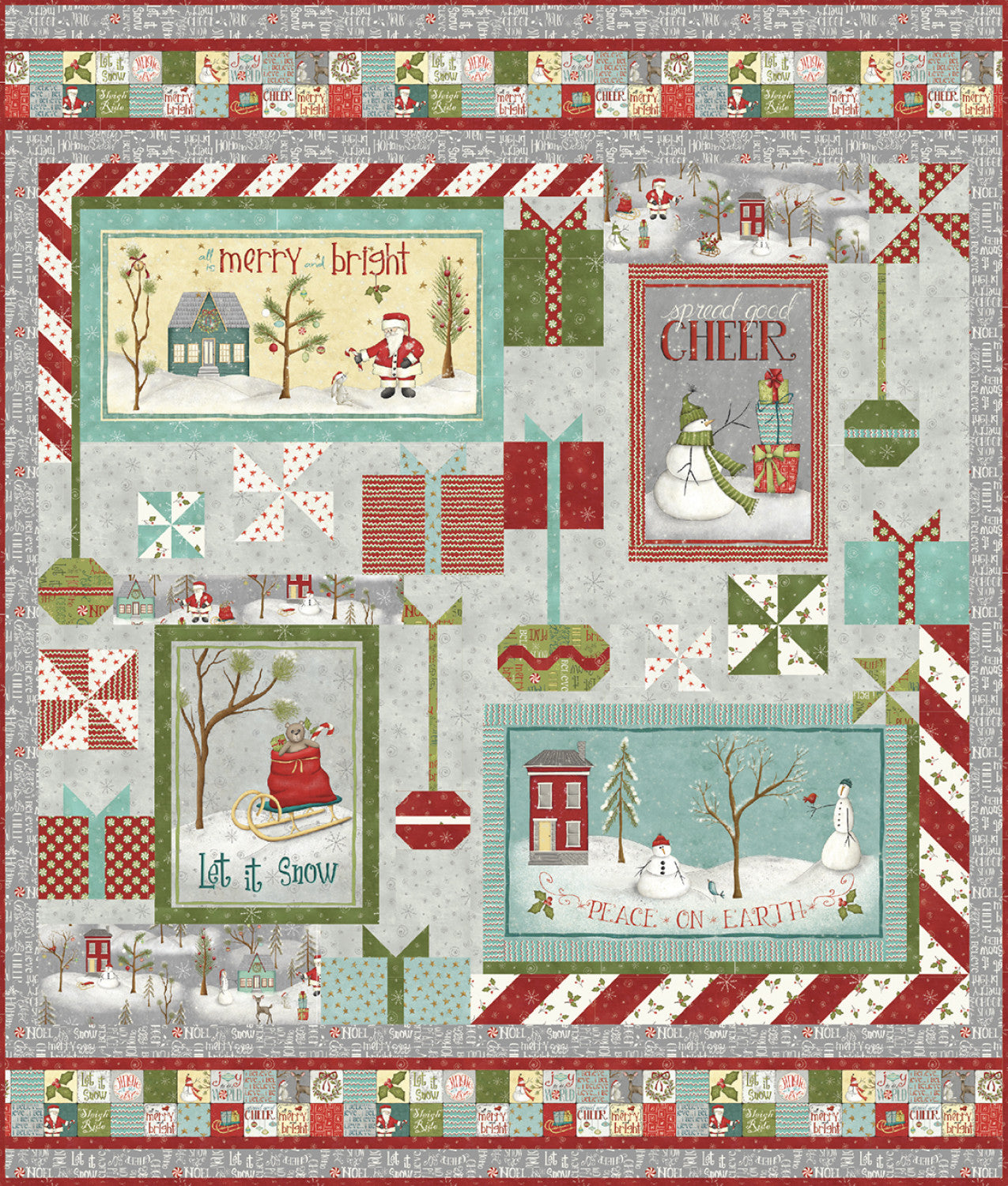 A Very Terri Christmas | Merry & Bright Quilt Kit by Terri Degenkolb for Windham Fabrics | 60" x 71"