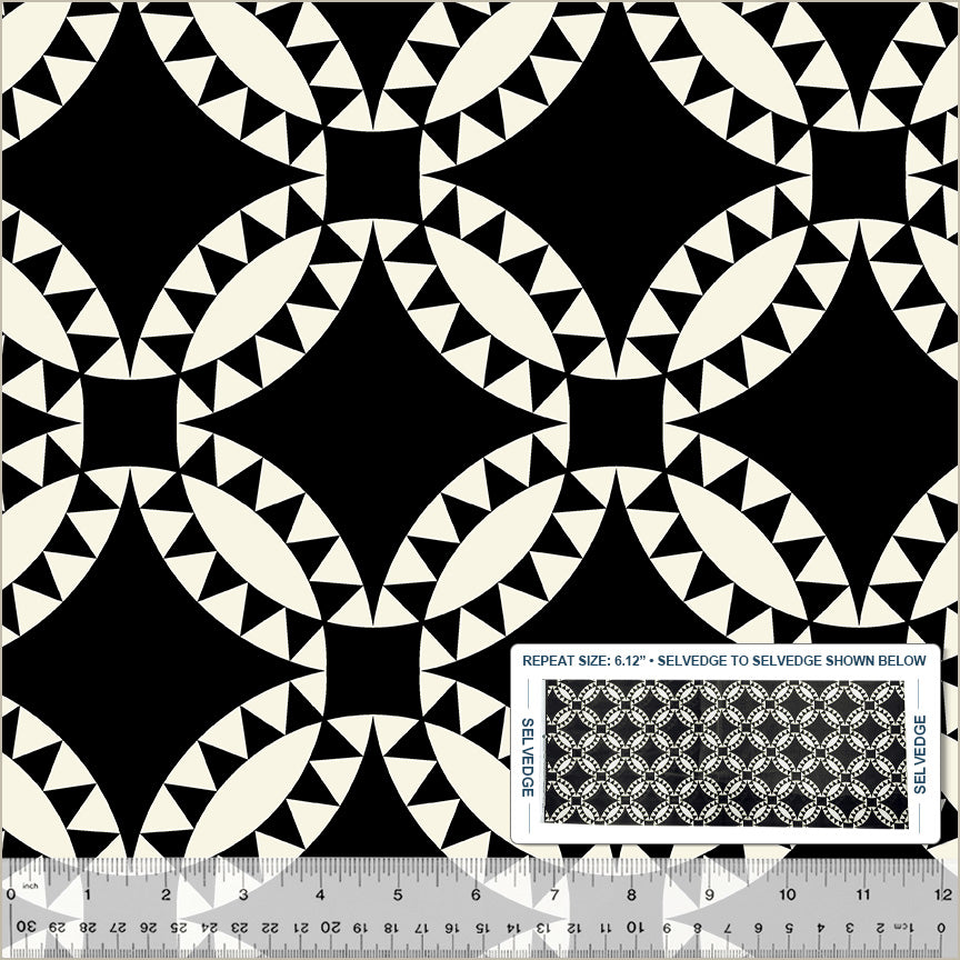 Perfect Points | Black & White Pickle Dish by Whistler Studios for Windham Fabrics | Cheater Print