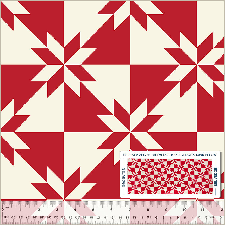 Perfect Points | Red Hunter's Star by Whistler Studios for Windham Fabrics | Cheater Print