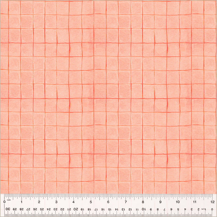 Heather Ross by Hand | Drawn Plaid - Salmon by Heather Ross for Windham | 54260D-3