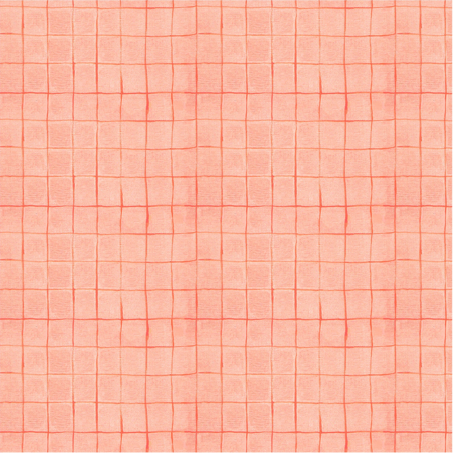 Heather Ross by Hand | Drawn Plaid - Salmon by Heather Ross for Windham | 54260D-3