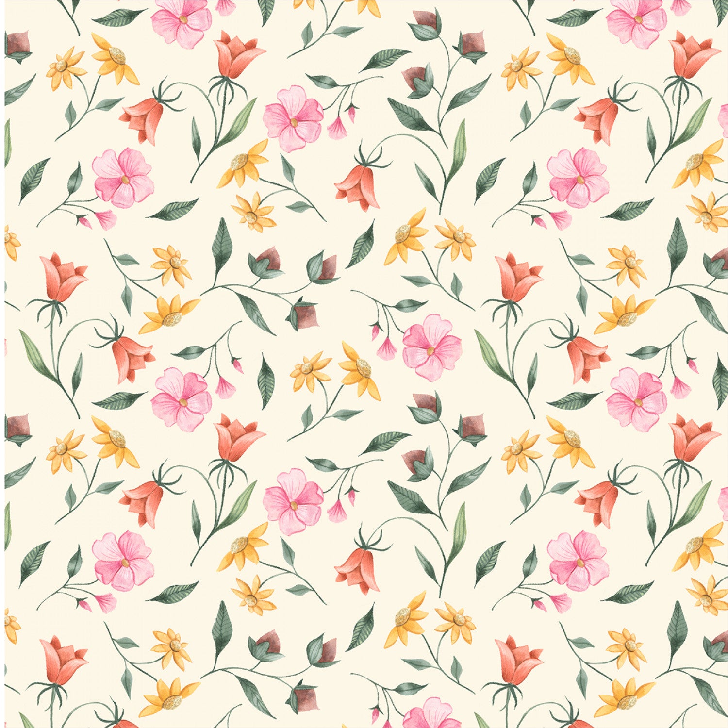 Petal Pixies | Pretty Sprigs - Ivory by Whistler Studios for Windham Fabrics | 54277-3