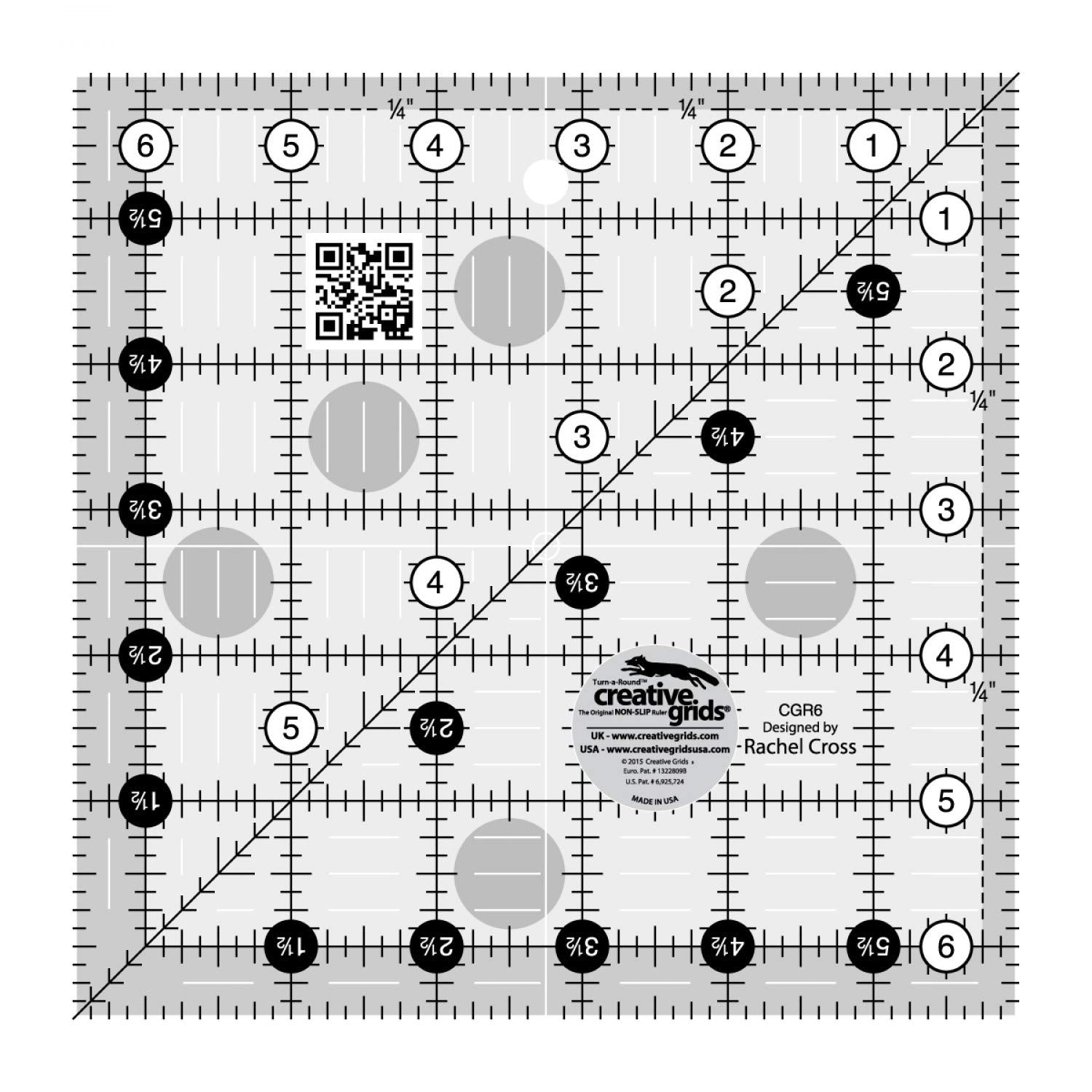 Creative Grids Quilt Ruler 6-1/2in Square - CGR6