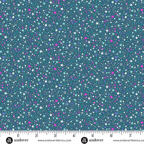 Fairy Dust | Teal Sparkle by Makower UK for Andover Fabrics | MU-053-T