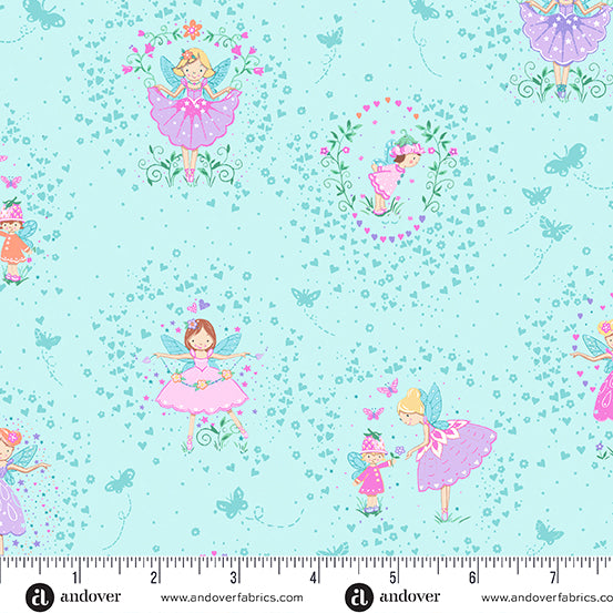 Fairy Dust | Teal Friends by Makower UK for Andover Fabrics | MU-054-T