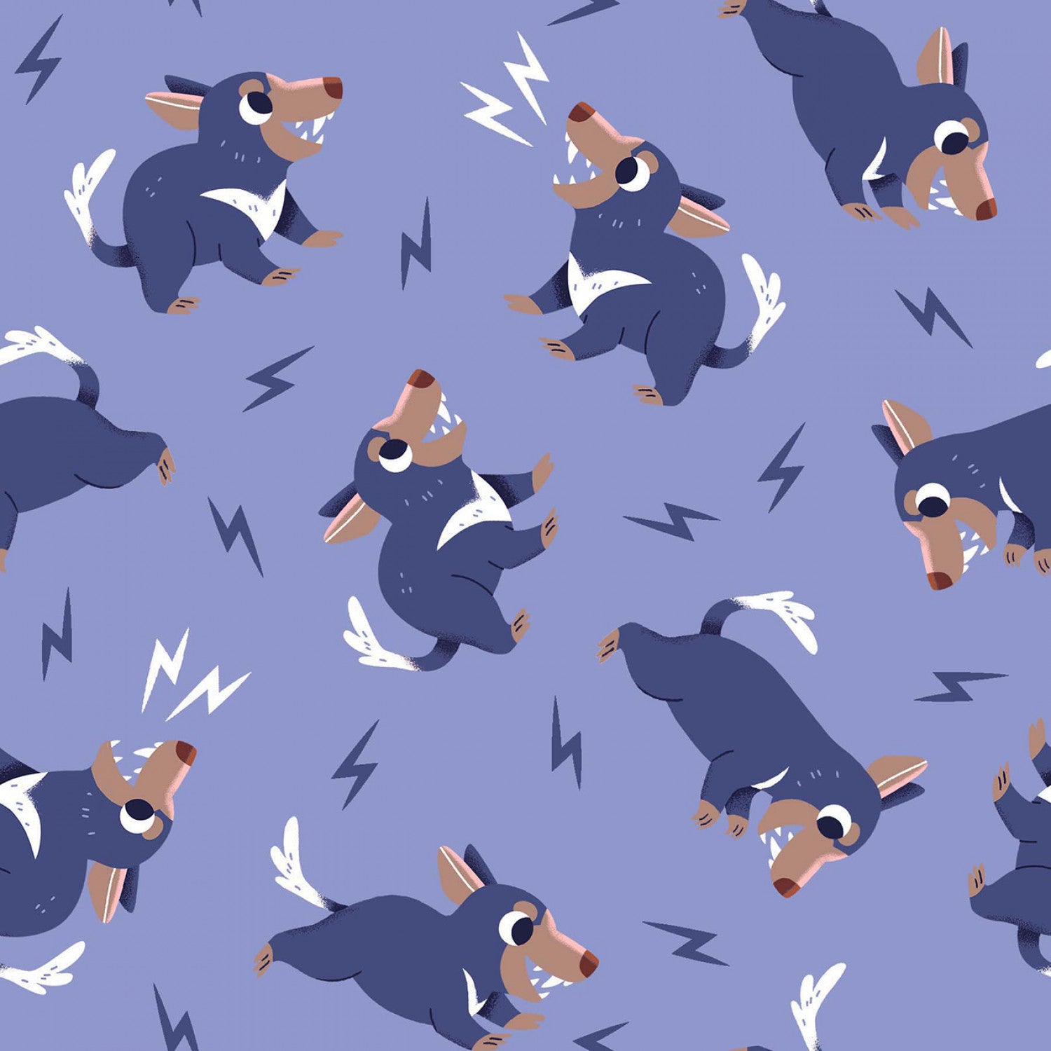 Aussie Oz-Born | Tasmanian Devils Periwinkle by Mel Matthews for Studio E | 8088-70