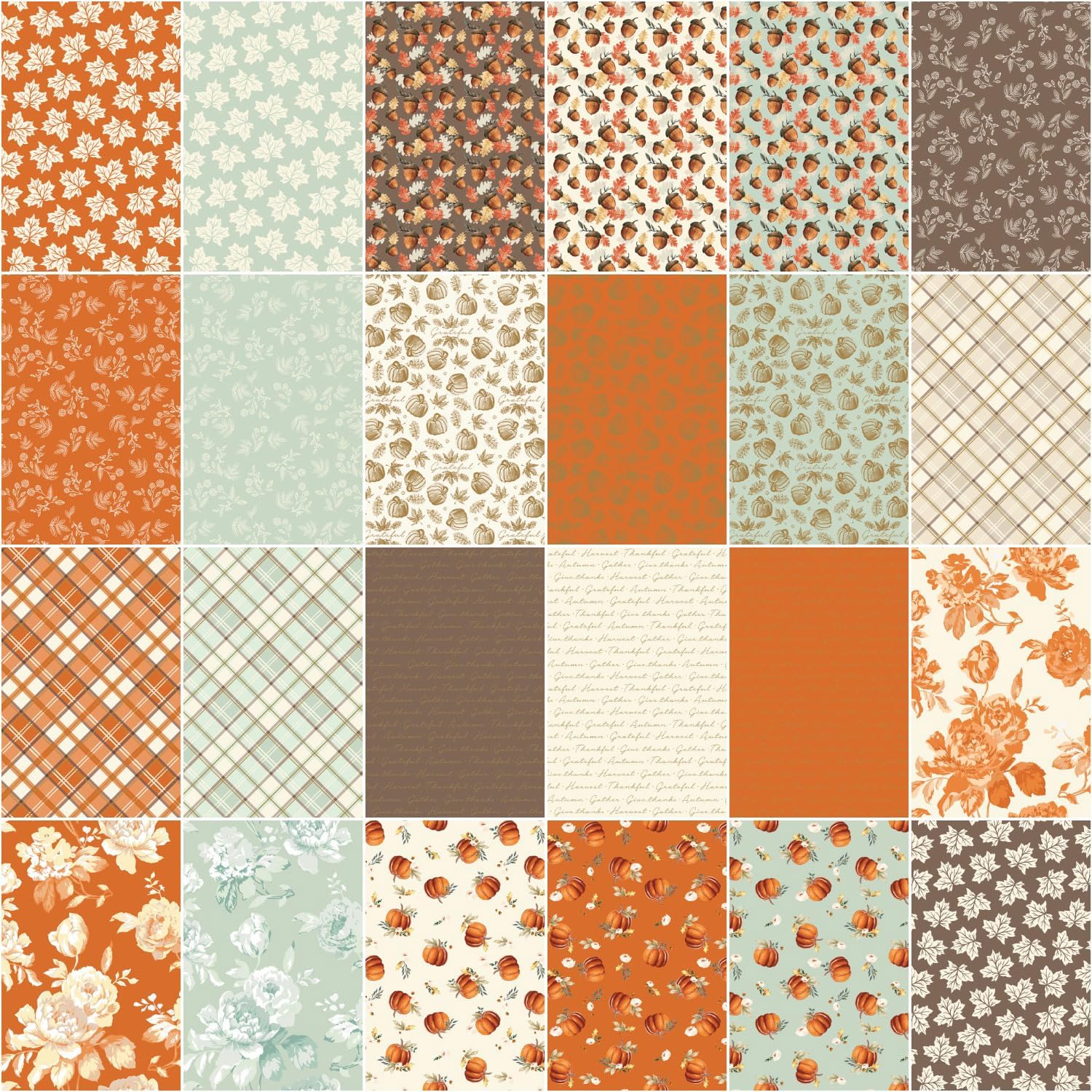 Shades of Autumn | Fat Quarter Bundle by My Mind's Eye for Riley Blake | 24 pcs