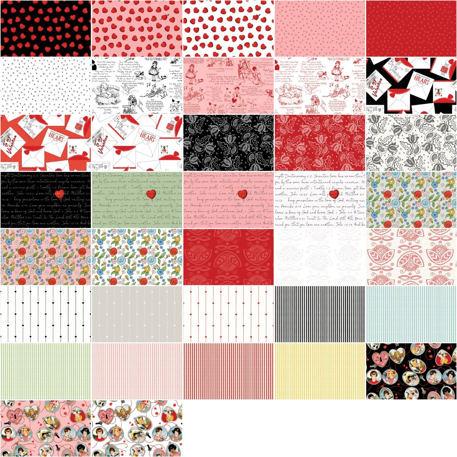 All My Heart | Fat Quarter Bundle by J. Wecker Frisch for Riley Blake | 37 pcs