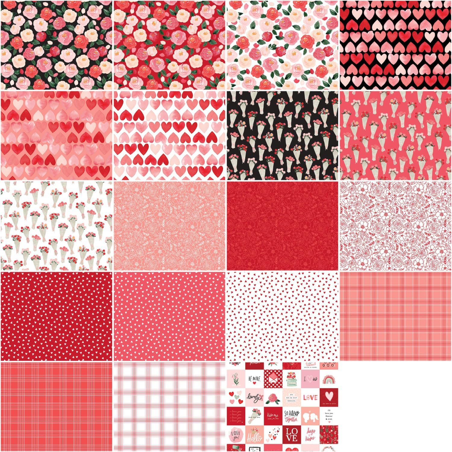 My Valentine | Fat Quarter Bundle by Echo Park Paper Co. for Riley Blake | 19 pcs