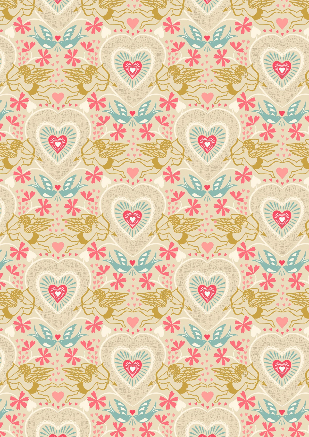 All We Need Is Love | All We Need Is Love on Linen with Gold Metallic by Lewis & Irene | A797.1