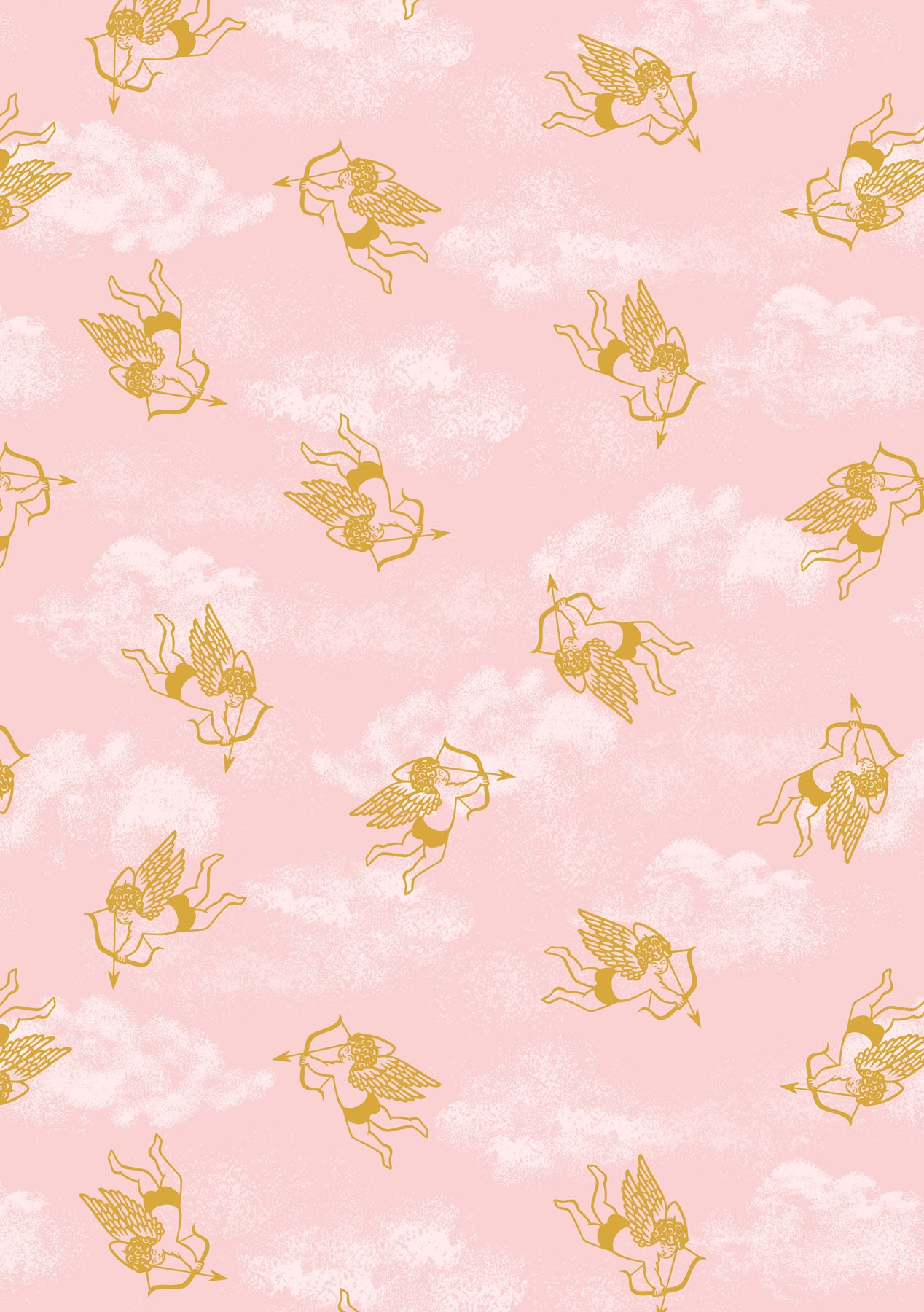 All We Need Is Love | Cherubs on Pink with Gold Metallic by Lewis & Irene | A799.2