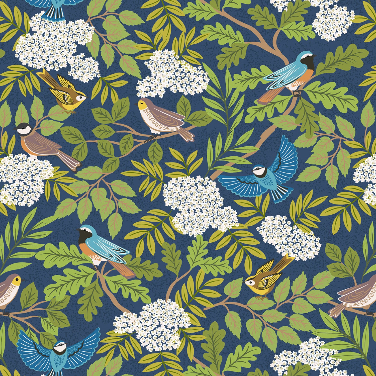 Clearbury Down | Birds on Dark Blue by Lewis & Irene | A817.3