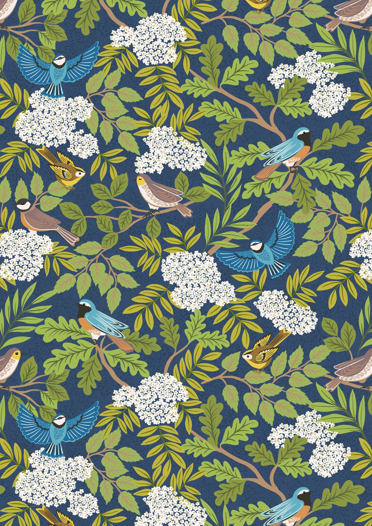 Clearbury Down | Birds on Dark Blue by Lewis & Irene | A817.3