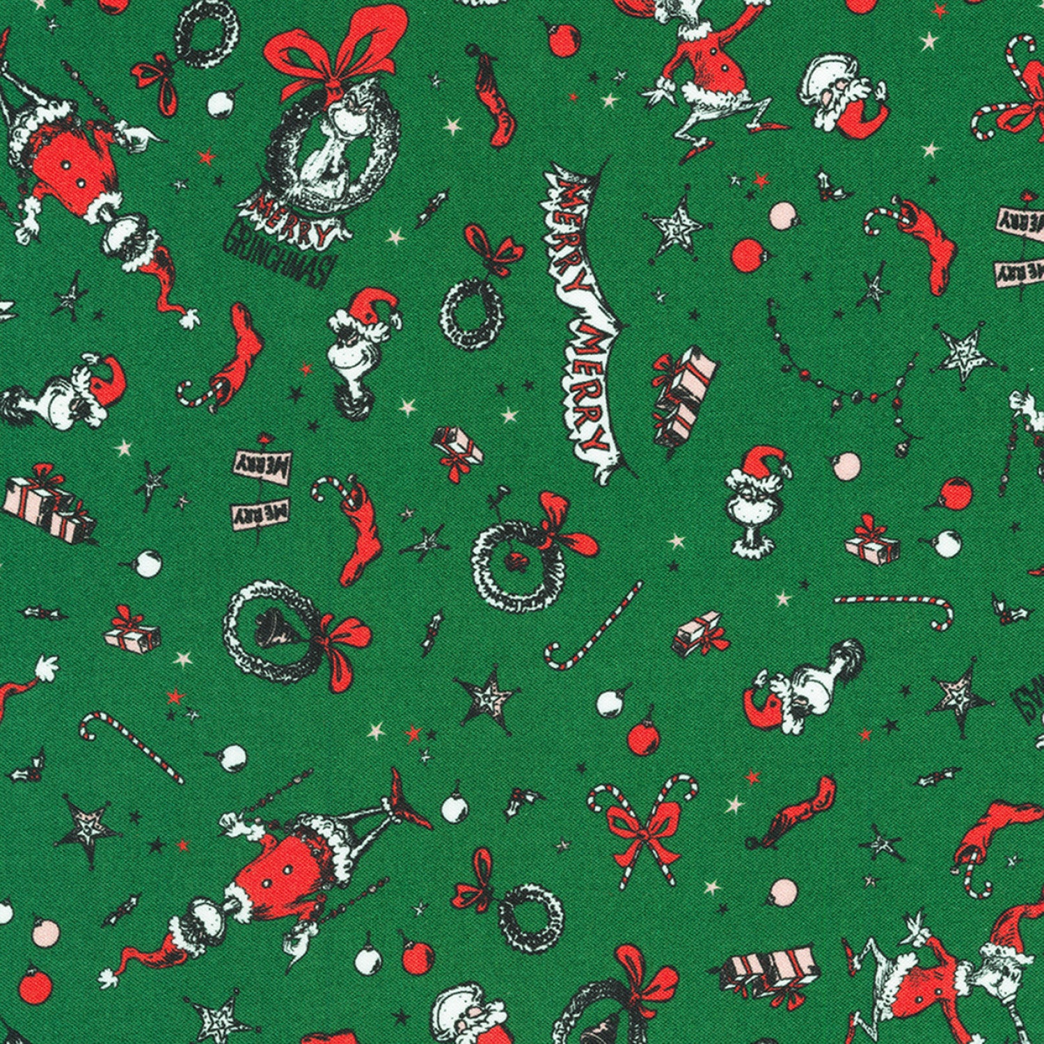 How the Grinch Stole X-Mas | 2.5" Strip Roll by Dr. Seuss for Robert Kaufman | 40pc