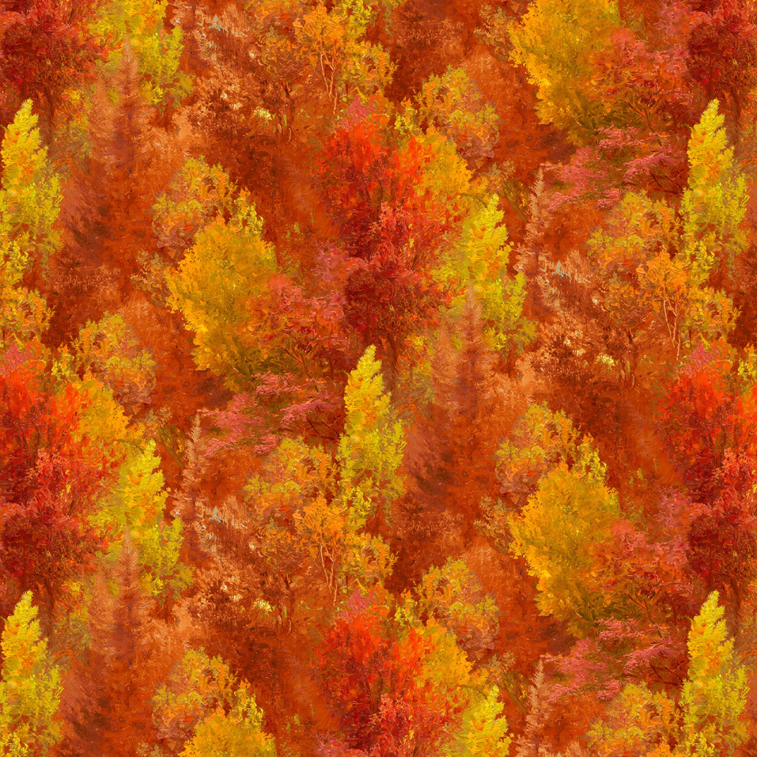 Autumn Retreat | Tree Texture Orange by Abraham Hunter for P&B Textiles | ARET05579-O