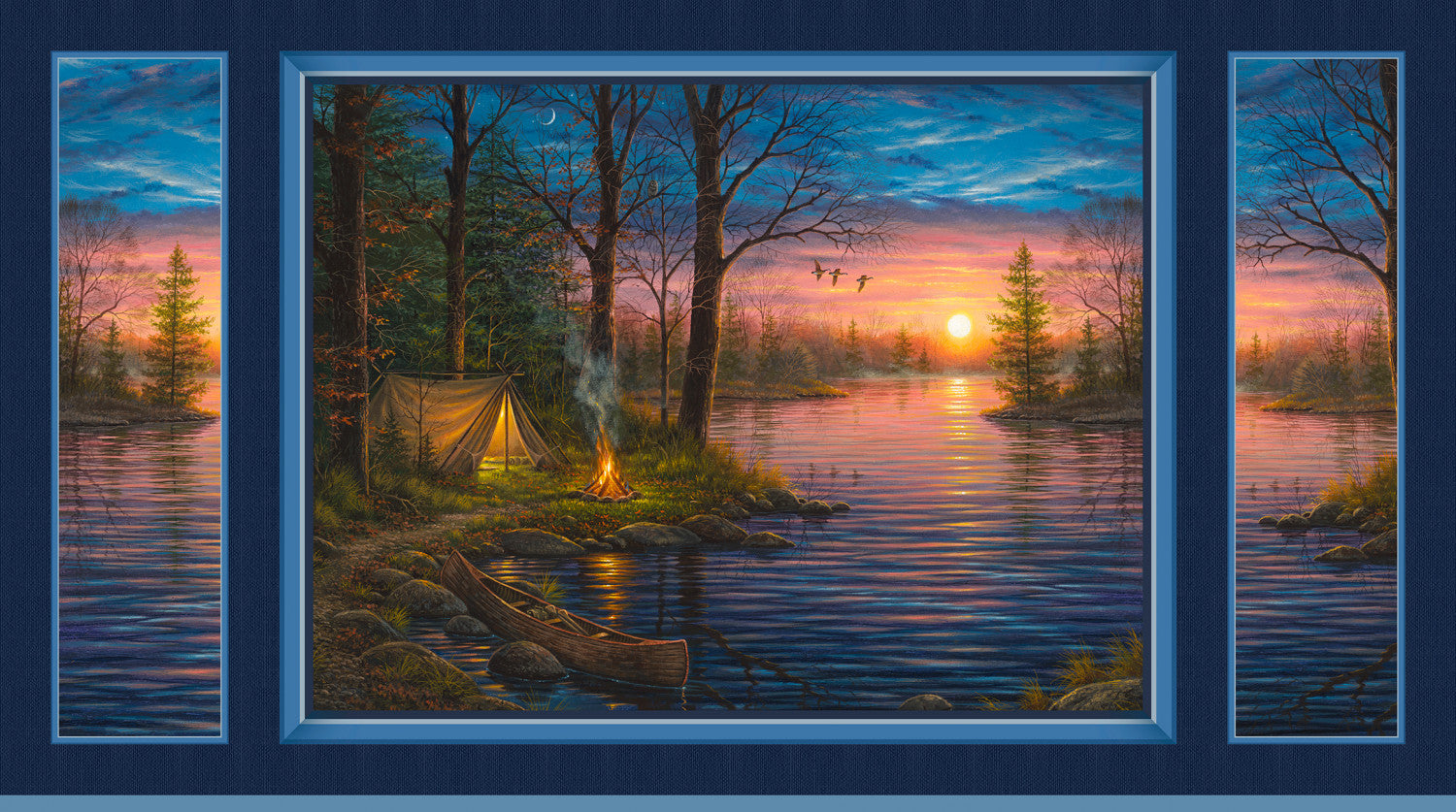 Autumn Retreat | By the Lake 24" Panel by Abraham Hunter for P&B Textiles | ARET05581-PA