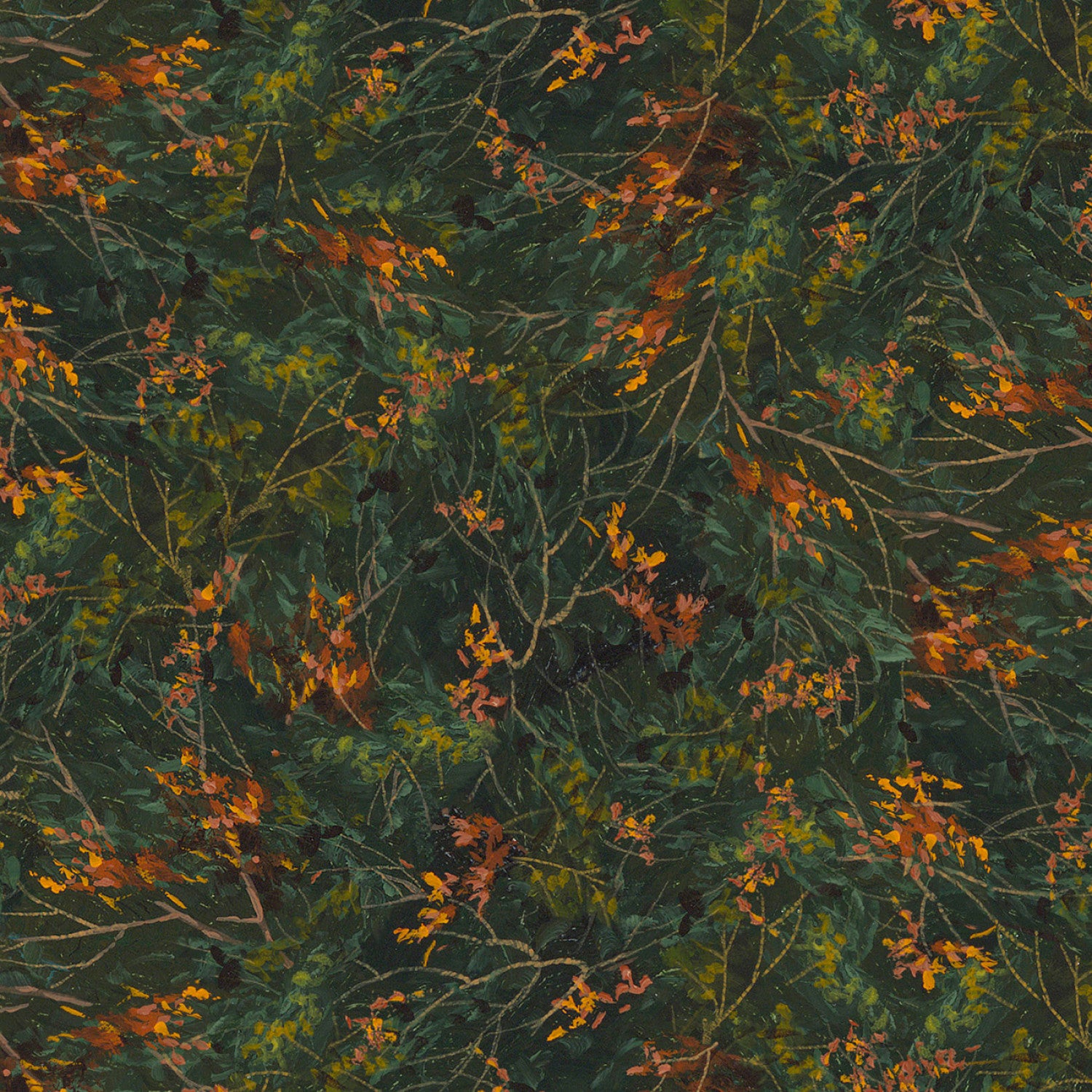 Autumn Retreat | Leafy Texture Dark Green by Abraham Hunter for P&B Textiles | ARET05584-DG