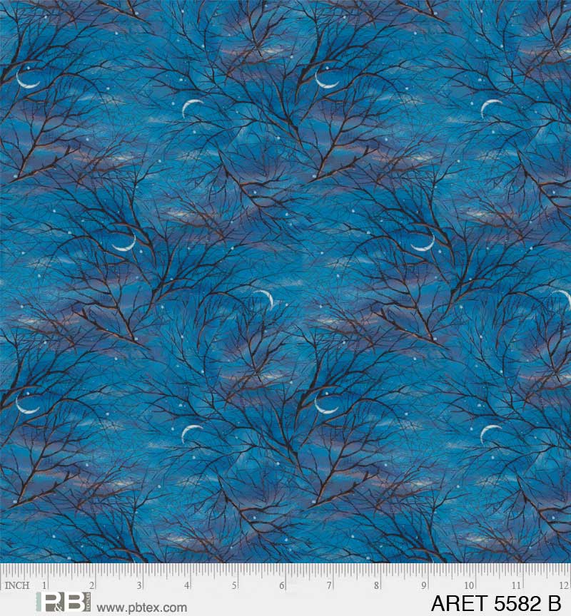 Autumn Retreat | Allover Branches Blue by Abraham Hunter for P&B Textiles | ARET05582-B