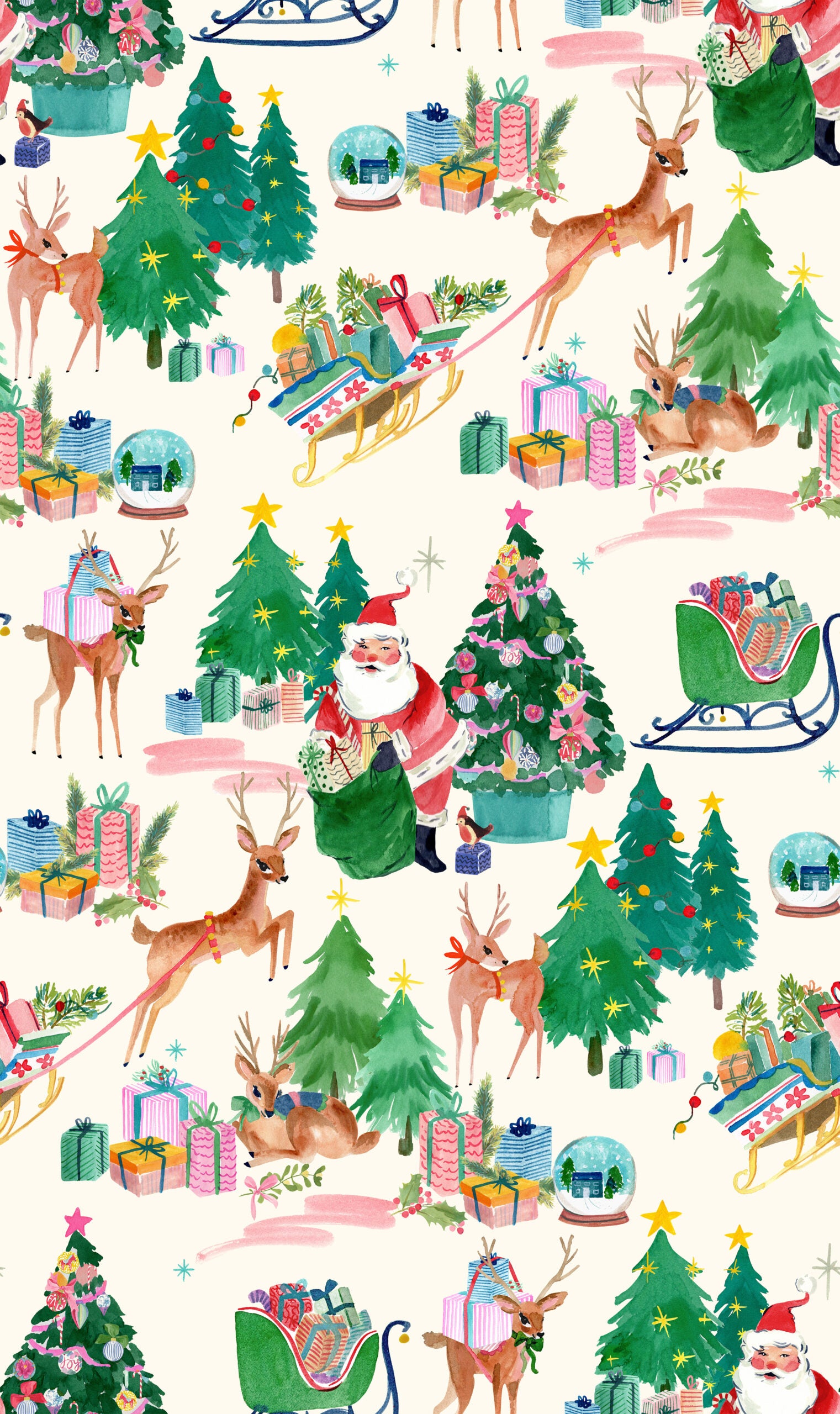 Fa La La | Deer Santa Winter White by Bluebellgray for Lewis & Irene | BG028