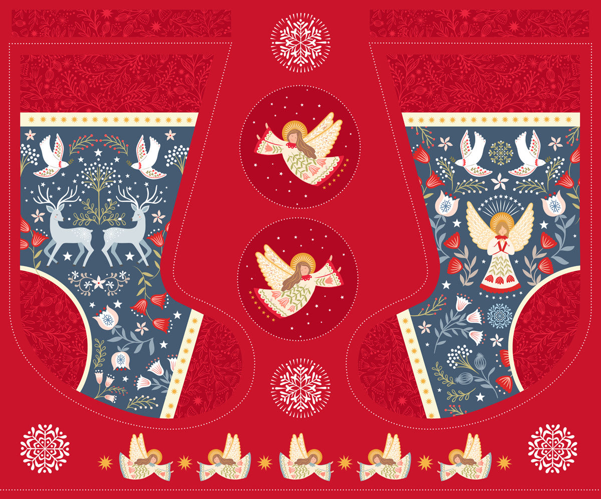 Peace and Joy | 36" Stocking Panel by Lewis & Irene