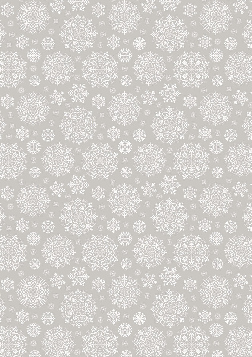 Peace and Joy | Snowflakes on Light Silver by Lewis & Irene