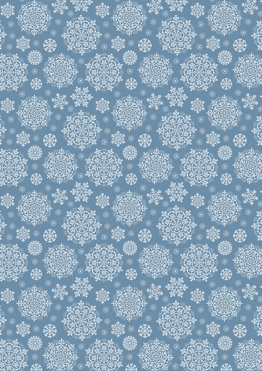 Peace and Joy | Snowflakes on Iced Blue by Lewis & Irene