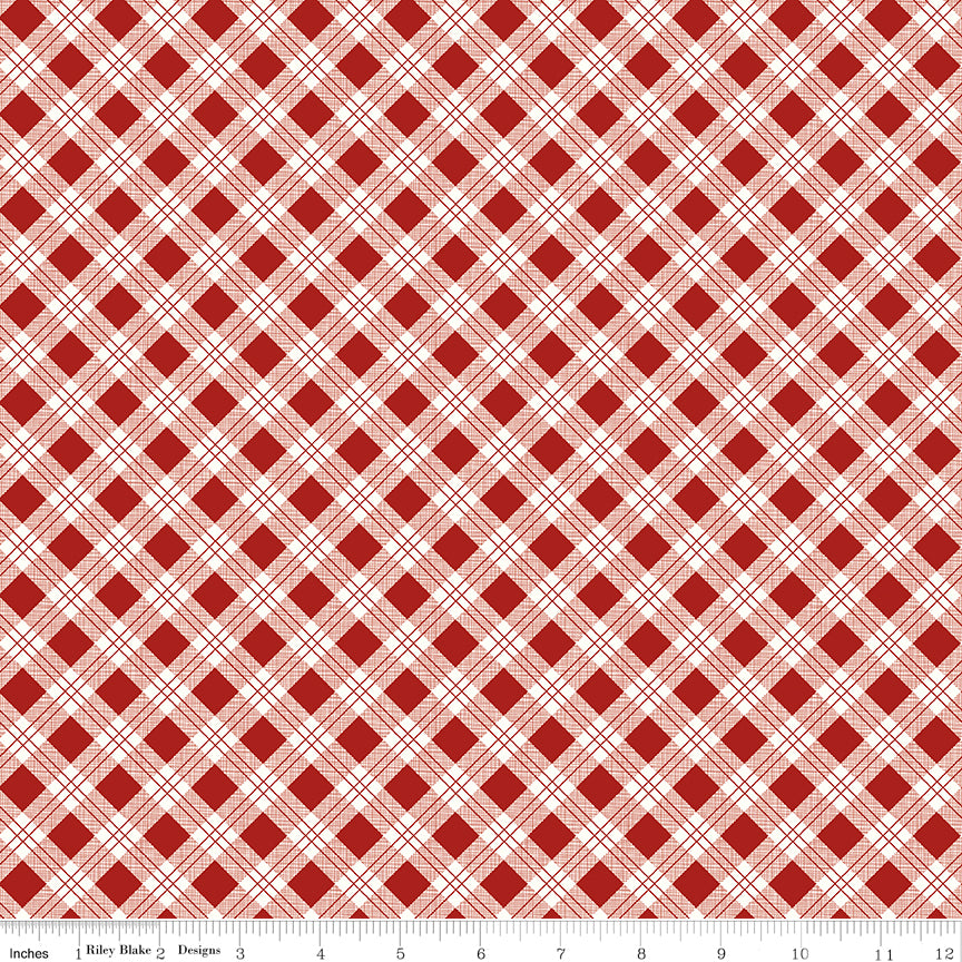 Bee Plaids | Scarecrow Barn Red by Lori Holt for Riley Blake |  C12020-BARNRED