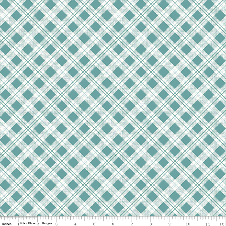 Bee Plaids | Scarecrow Teal by Lori Holt for Riley Blake | C12020-TEAL