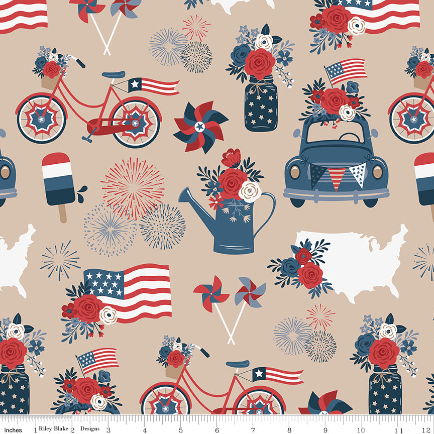 Red, White & True | 5-inch Charm Pack by Dani Mogstad for Riley Blake | 42pcs