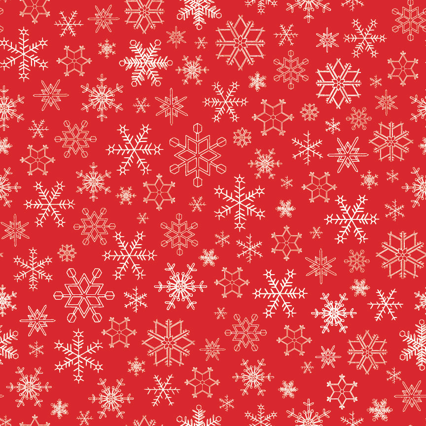 Peace on Earth | 108" Wide Backing - Snowflakes Red by My Mind's Eye for Riley Blake | WB14207-RED