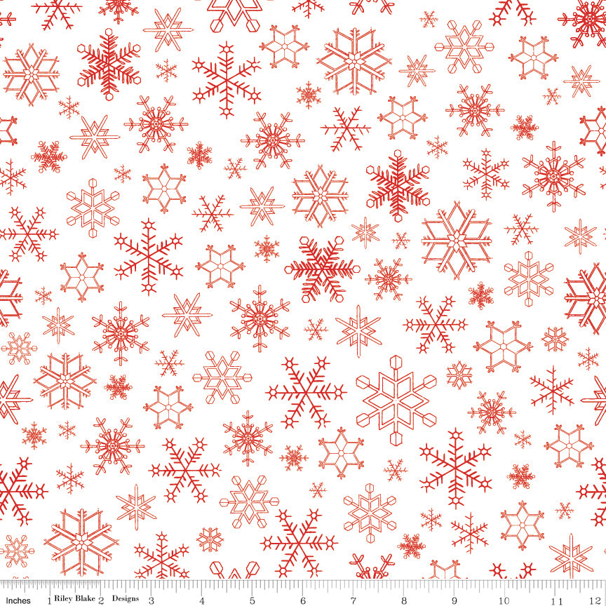 Peace on Earth | 108" Wide Backing - Snowflakes White by My Mind's Eye for Riley Blake | WB14207-WHITE