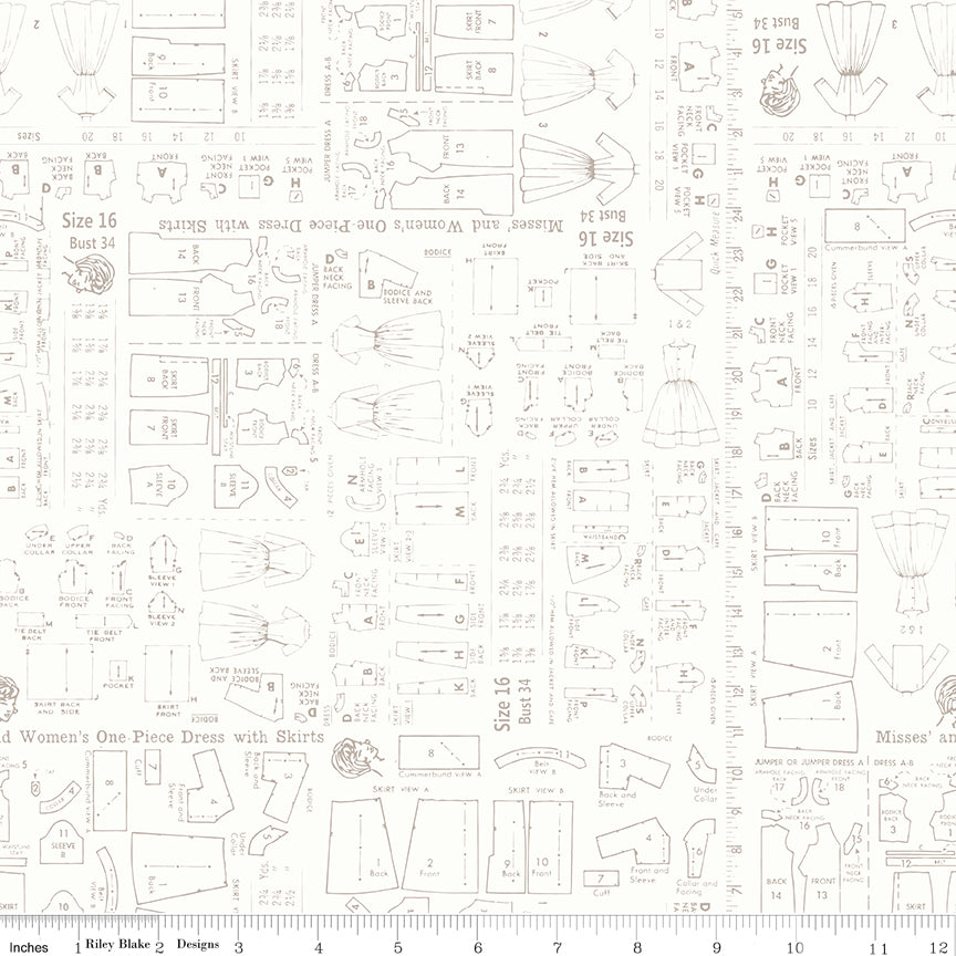 Home Town | Patterns Pewter by Lori Holt for Riley Blake | C13599-Pewter