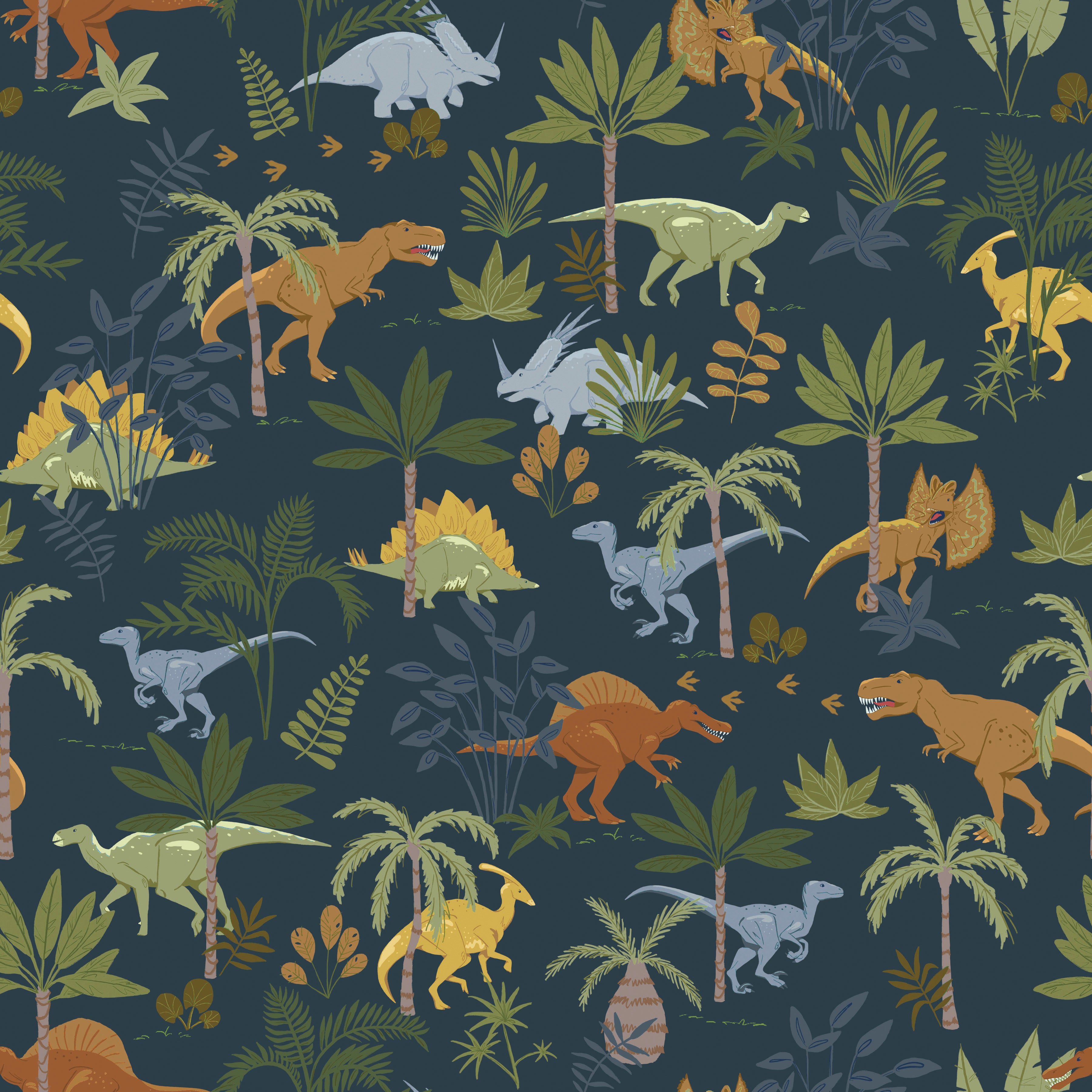 Cretaceous | Jungle Dinos Navy by Amanda Niederhauser for Riley Blake | C14101-NAVY