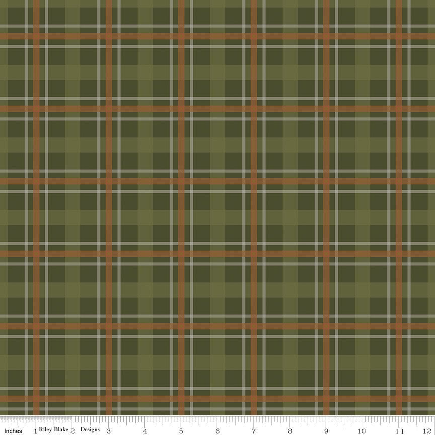 Cretaceous | Plaid Hunter by Amanda Niederhauser for Riley Blake | C14102-HUNTER