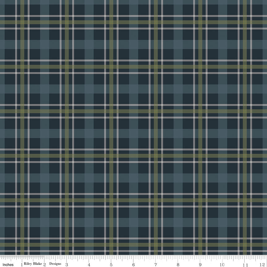 Cretaceous | Plaid Navy by Amanda Niederhauser for Riley Blake | C14102-NAVY