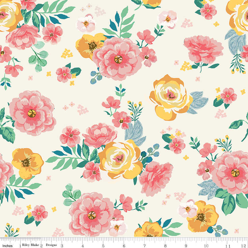 Spring Gardens | Main Cream by My Mind's Eye for Riley Blake | C14110-CREAM