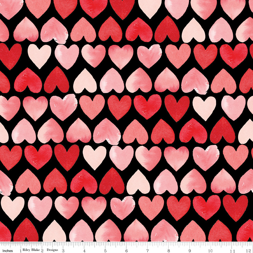 My Valentine | Hearts Black by Echo Park Paper Co. for Riley Blake | C14151-BLACK