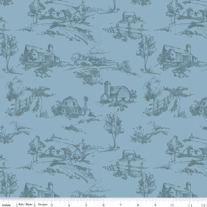 Countryside | Scenery Blue by Lisa Audit for Riley Blake | C14532-BLUE