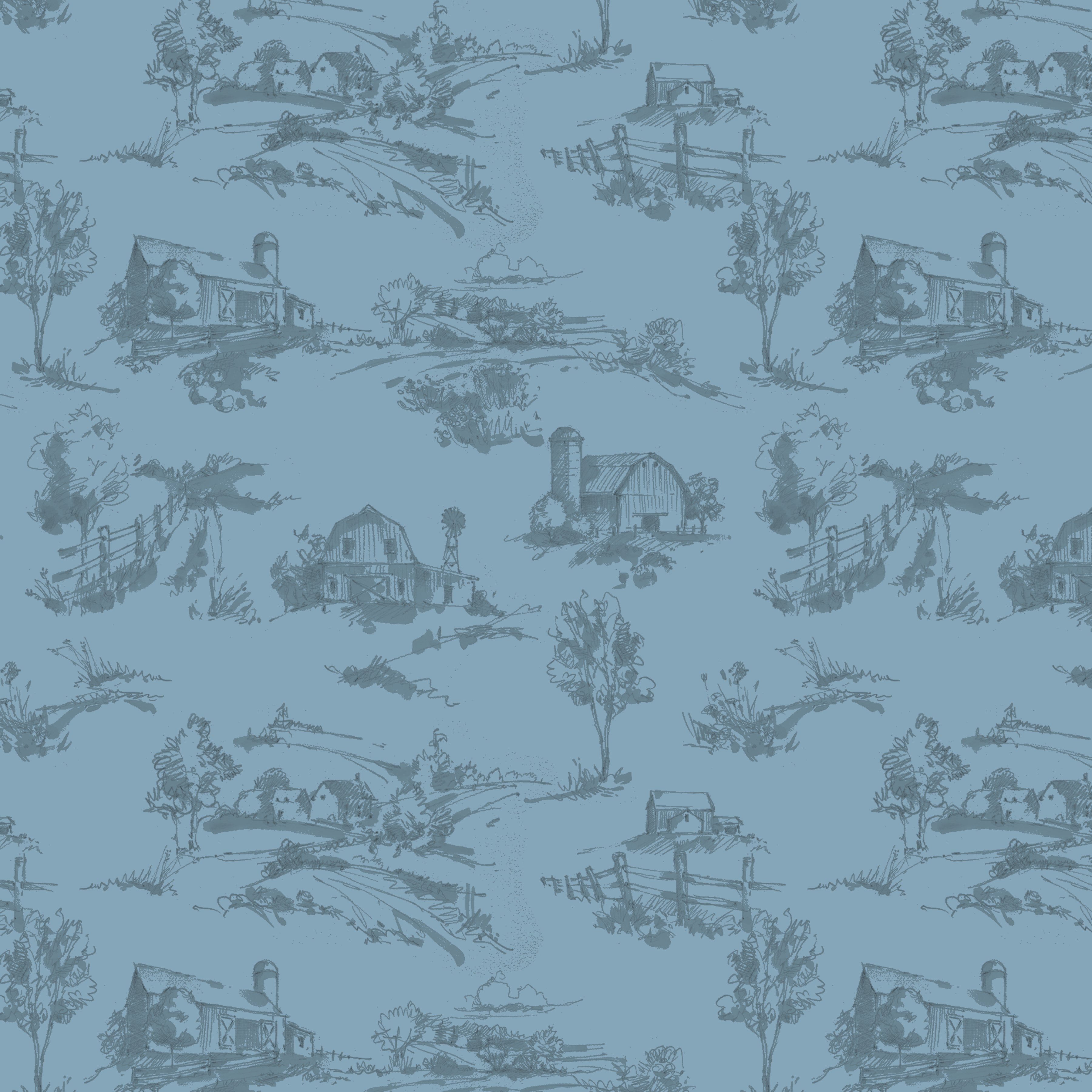 Countryside | Scenery Blue by Lisa Audit for Riley Blake | C14532-BLUE