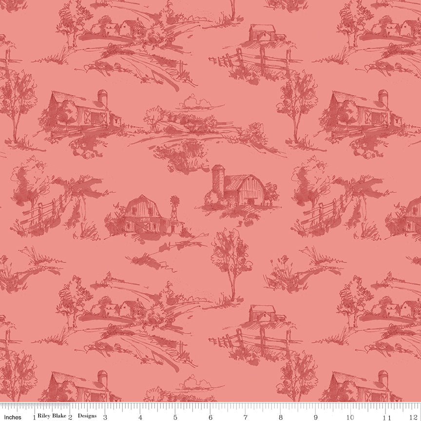 Countryside | Scenery Coral by Lisa Audit for Riley Blake | C14532-CORAL